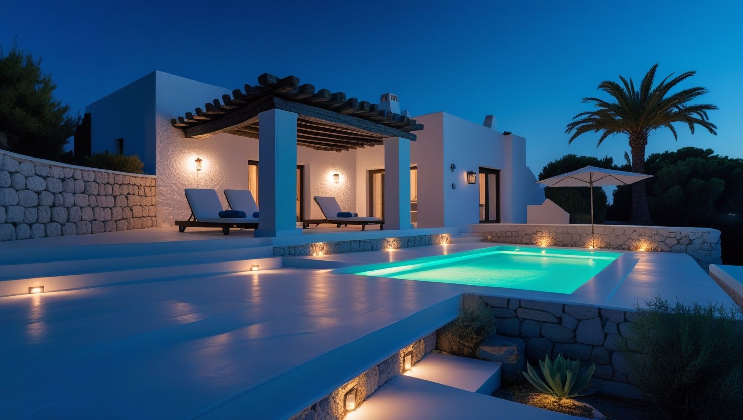 Proyecto chalet en Ibiza - vivienda unifamiliar con espacios exteriores